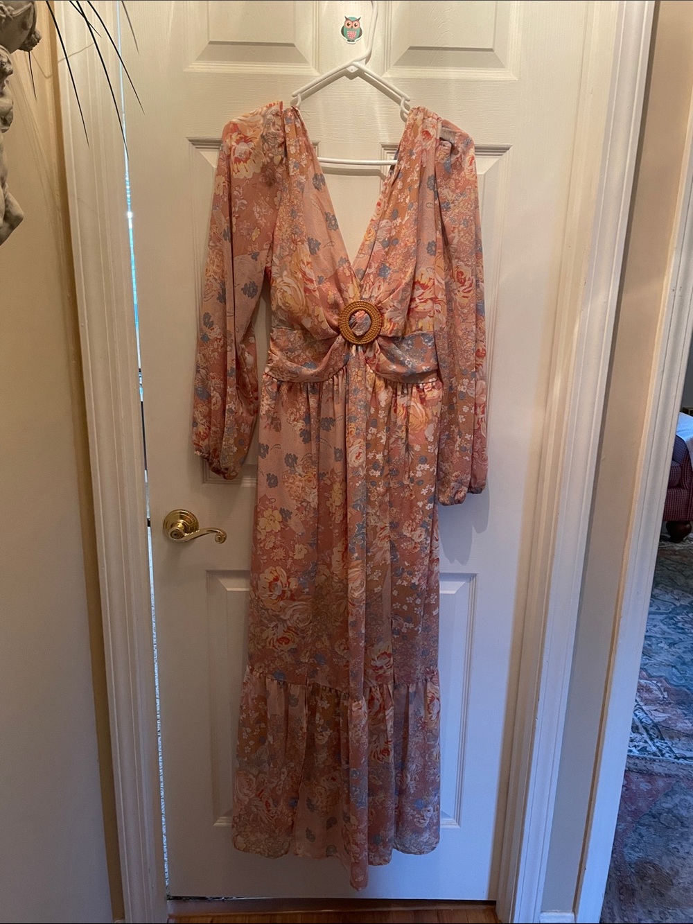 Inspired Hearts Floral Maxi Dress in Blush, Blue, Yellow - Picture 5 of 14
